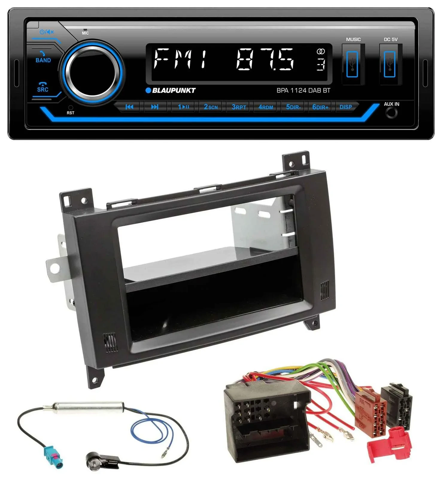 Blaupunkt Bluetooth USB DAB MP3 Autoradio für Mercedes Viano Vito 06-14 schwarz