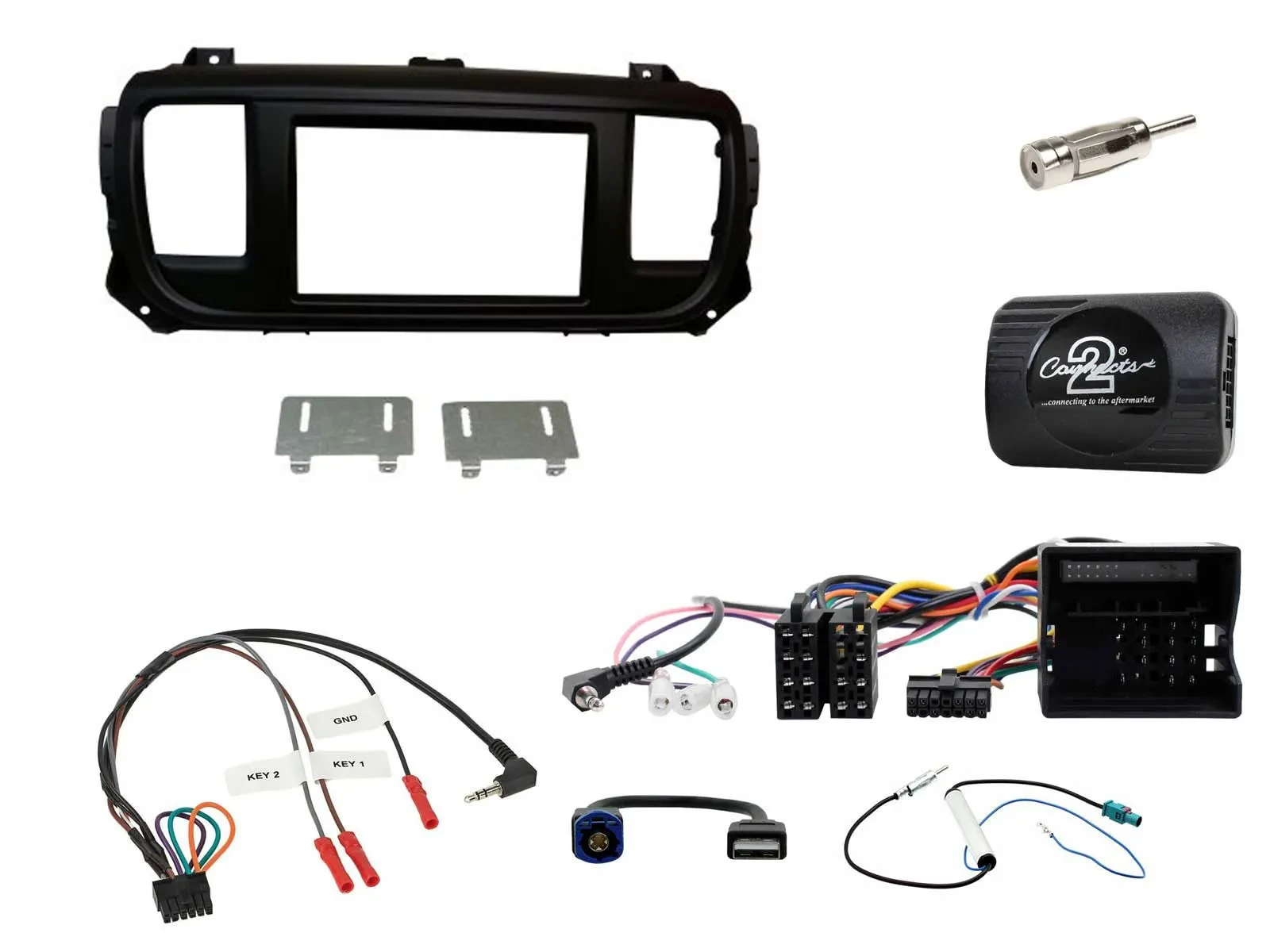 Einbauset Lenkradadapter Doppel DIN Autoradio für Citroen Jumpy Erstausst. DIN S