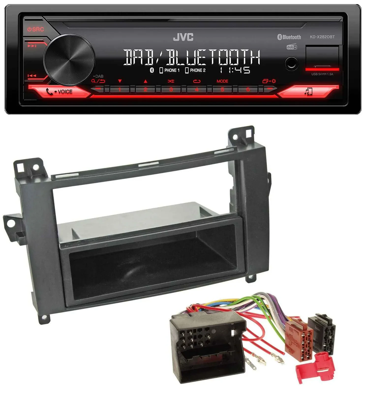 JVC Bluetooth USB DAB MP3 Autoradio für Mercedes A-Klasse 04-12 W169 C169