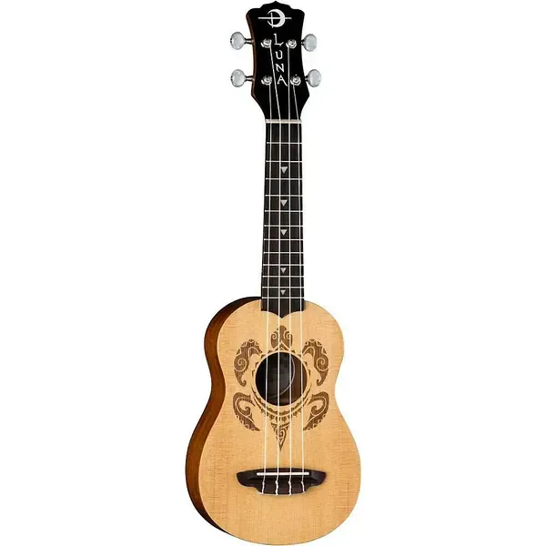 Укулеле сопрано Luna Guitars Honu Turtle Spruce Soprano Ukulele Satin Natural