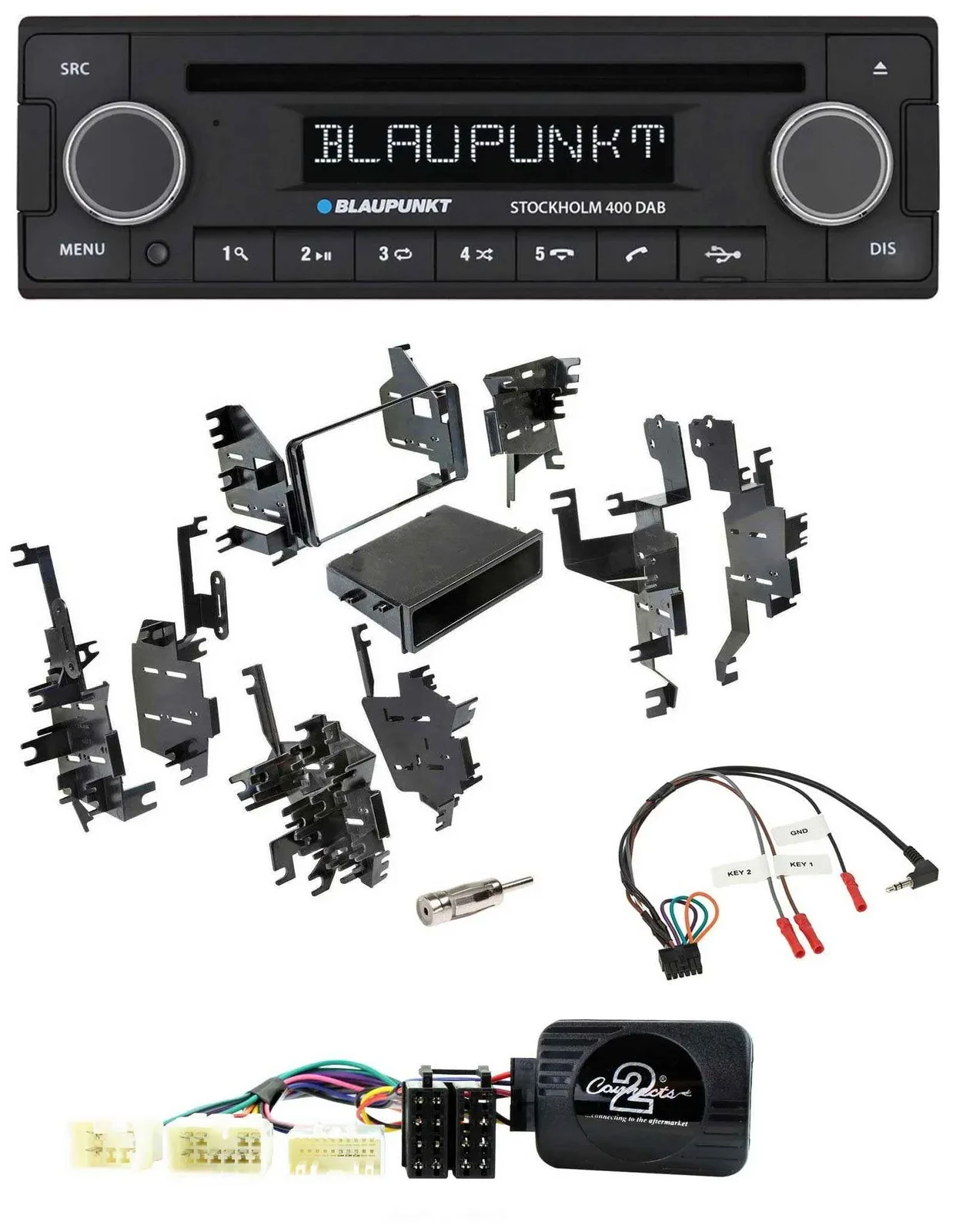Blaupunkt Lenkrad Bluetooth DAB CD USB Autoradio für Toyota RAV 4 2001-2005