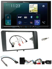 Pioneer Lenkrad Bluetooth USB 2DIN DAB Autoradio für Audi A3 Symphony Aktiv ISO