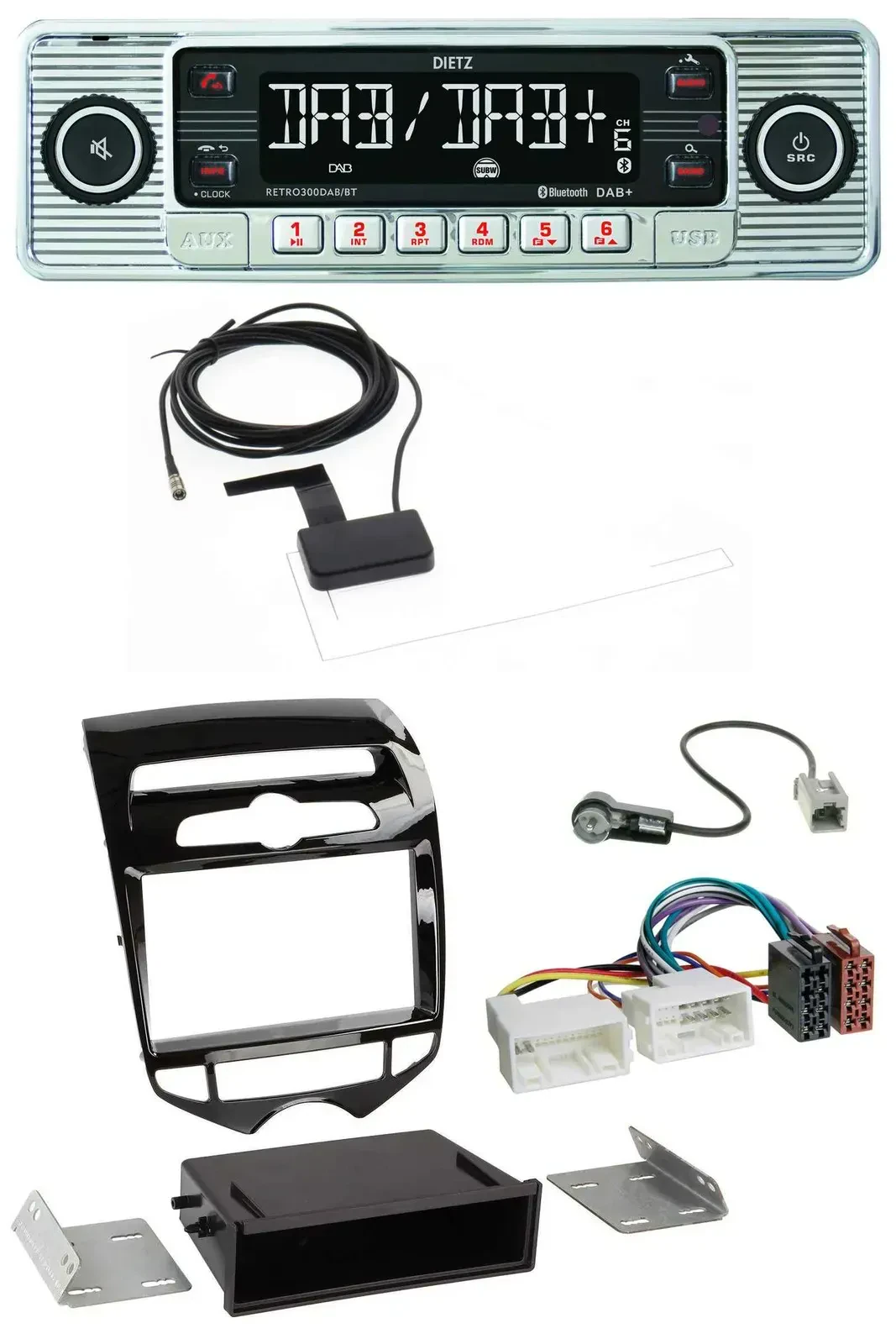 Автомагнитола Dietz Bluetooth USB MP3 DAB для Hyundai ix20 (с 2010), климат-контроль автоматический