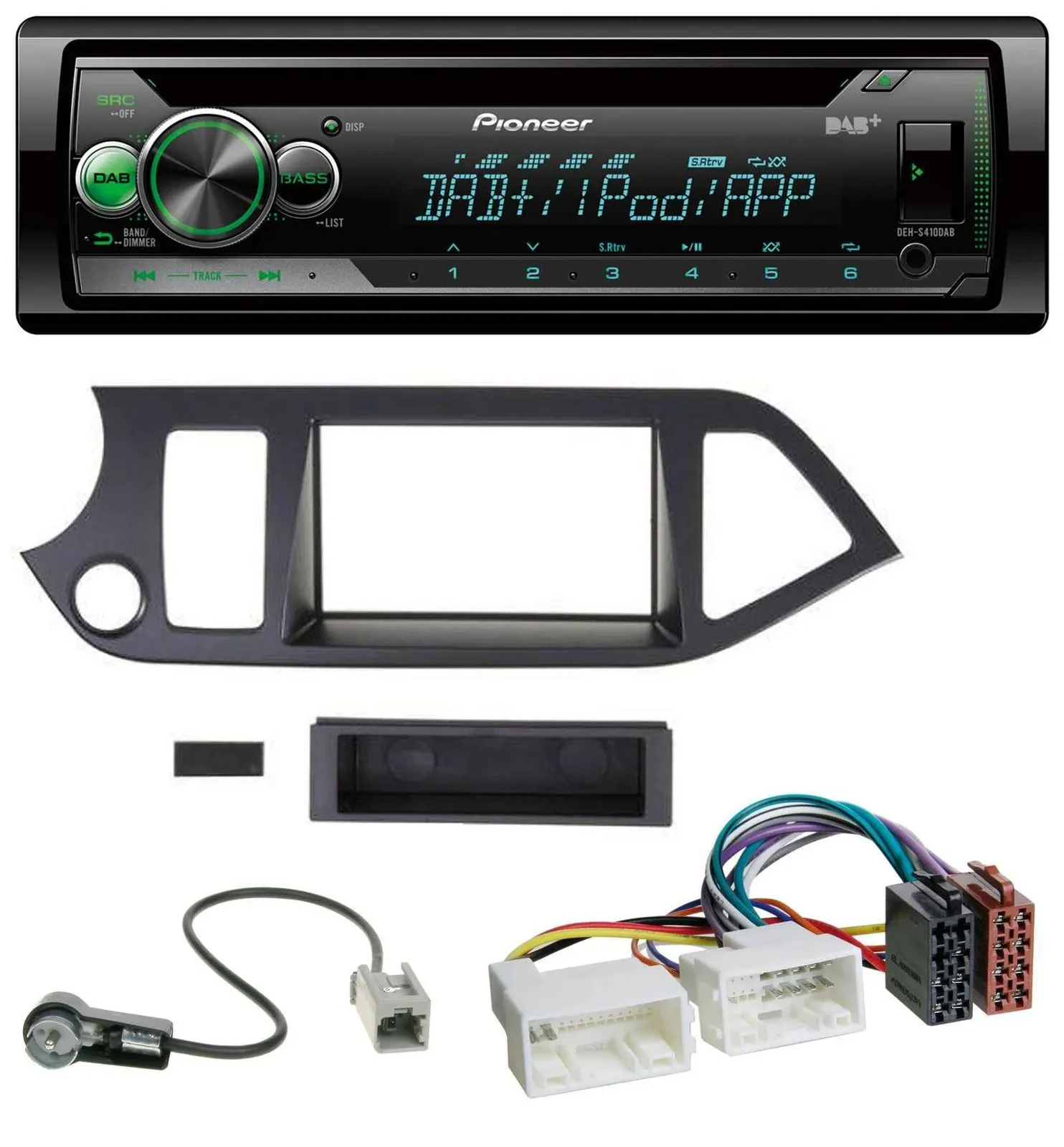 Автомагнитола для Kia Picanto Pioneer USB MP3 DAB AUX CD (с 2011, поддержка Start-Stop)