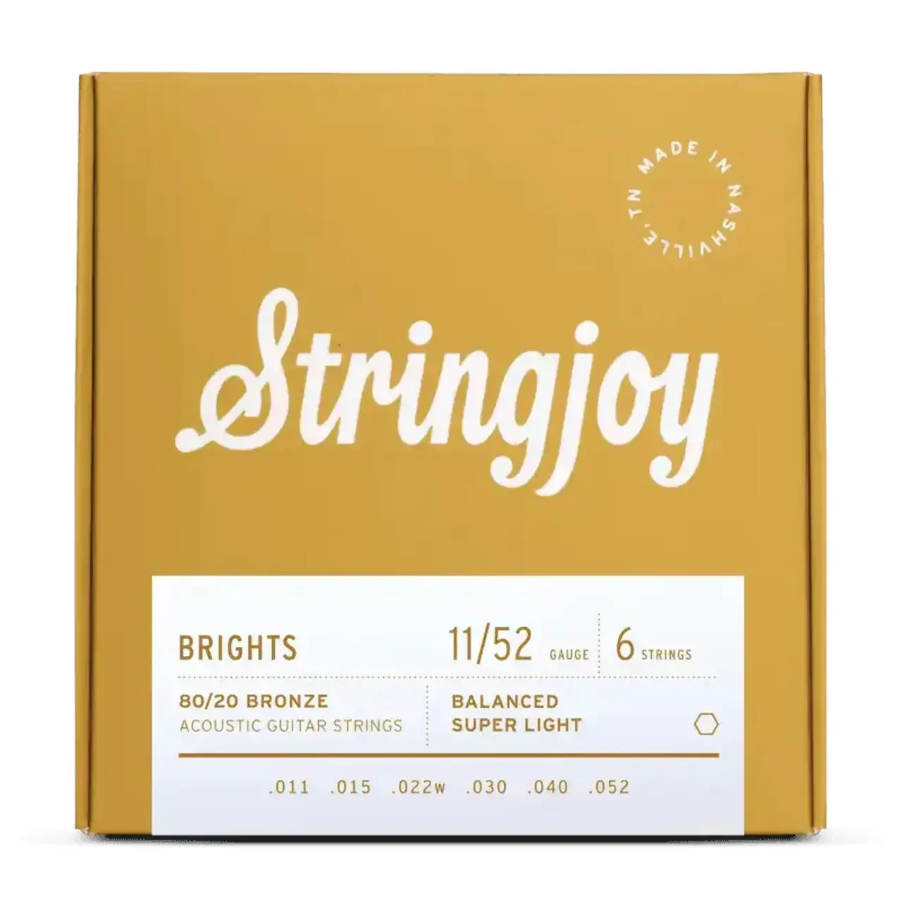 Струны для акустической гитары Stringjoy Acoustic Brights 80/20 Bronze Super Light 11-52