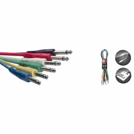 STAGG Patchkabel 6er Set - Klinke - 60cm - verschiedene Farben