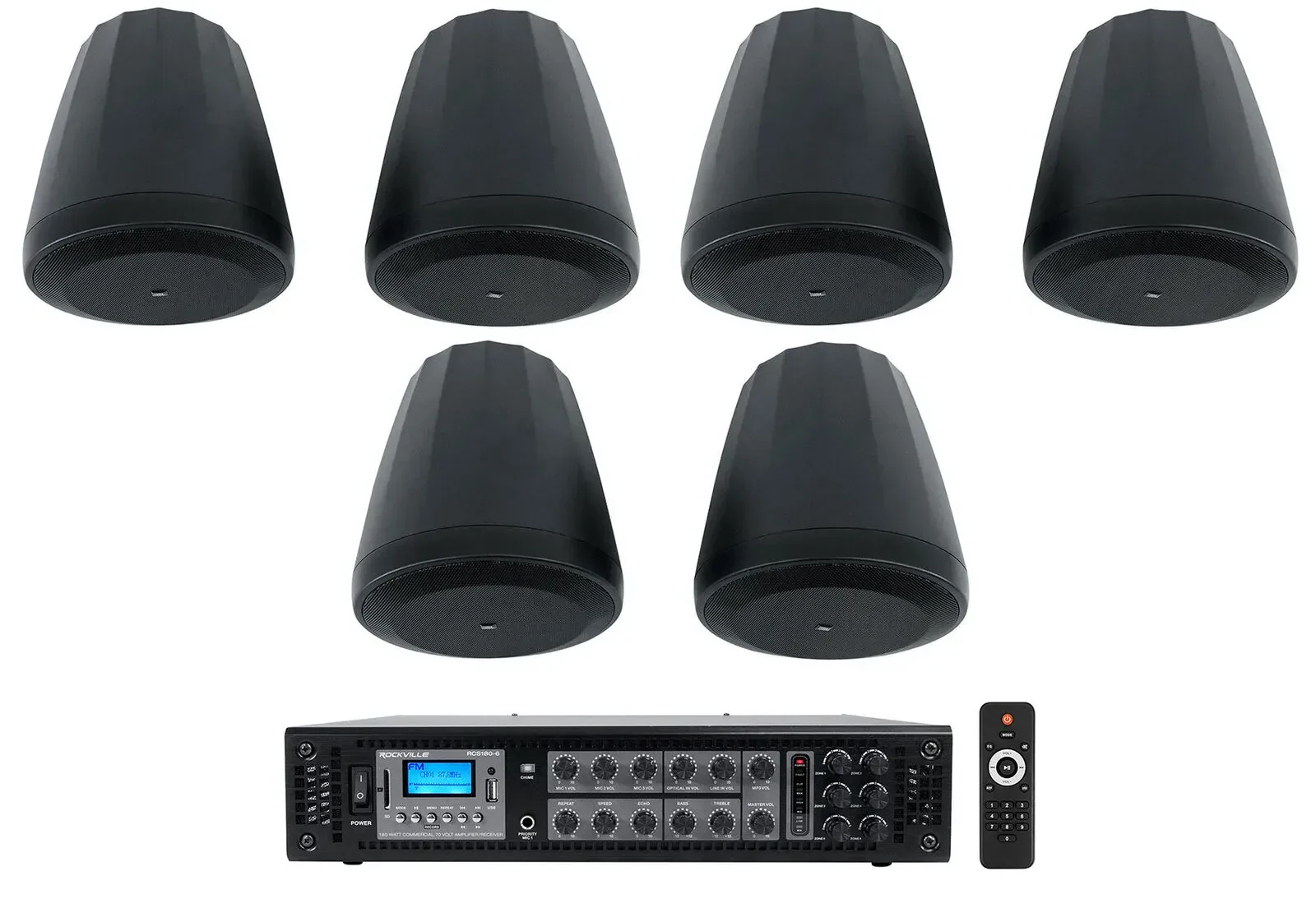 Потолочная акустика JBL Control 64P/T Black с усилителем (6 штук)