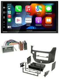 Kenwood DAB USB Bluetooth 2DIN MP3 Autoradio für Honda Jazz ab 09 dunkelgrau
