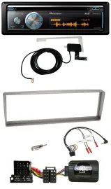 Автомагнитола Pioneer Bluetooth, DAB, CD, USB, поддержка управления с руля, для Alfa Romeo 156 (с 2003), серебристая