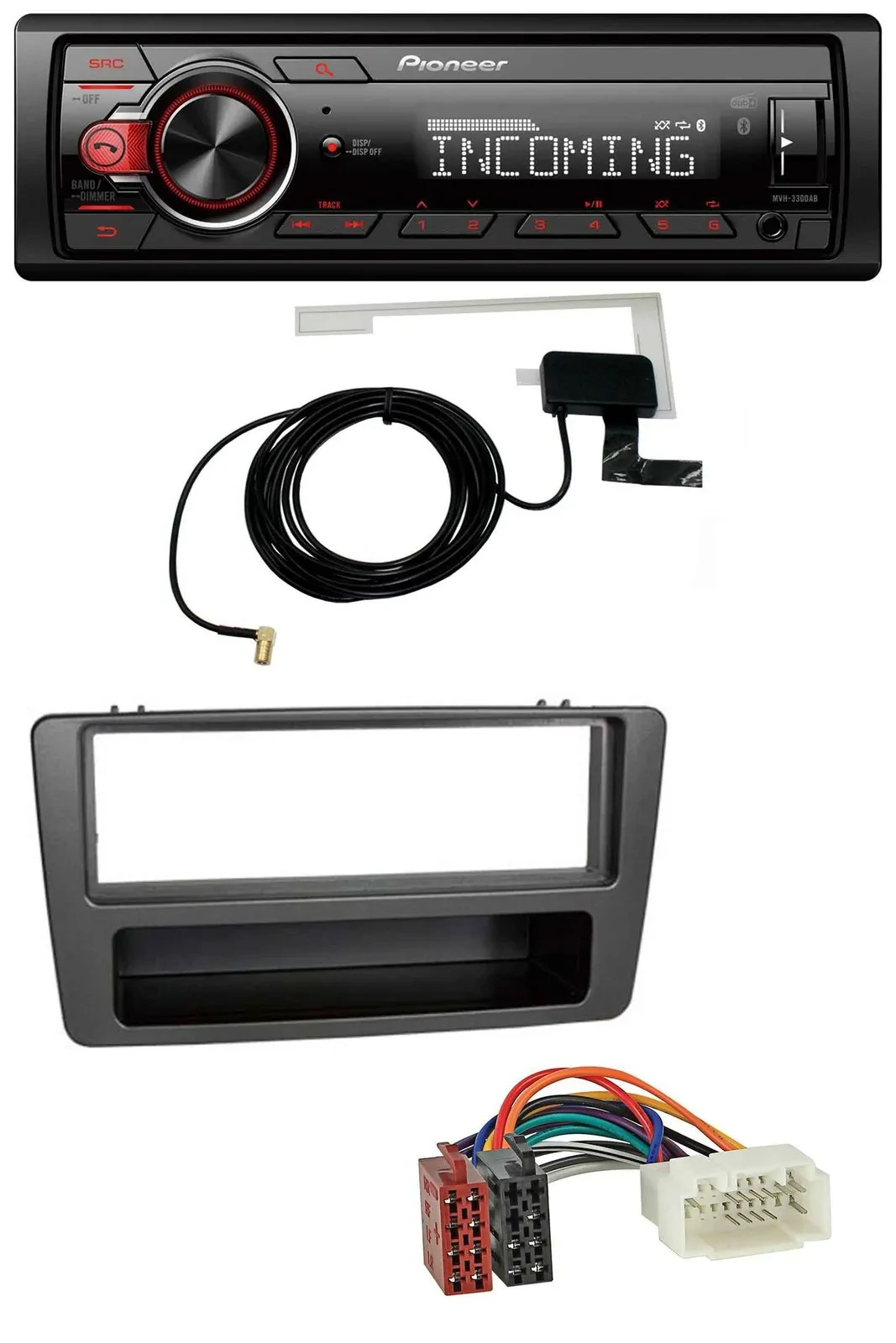 Автомагнитола Pioneer USB/MP3/DAB/Bluetooth для Honda Civic 2001–2003 (ручной климат-контроль), антрацит