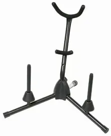 Stageline SAX-32 Black Tubular Saxophone/Sax Stand with 2 Clarinet/Fute Pegs