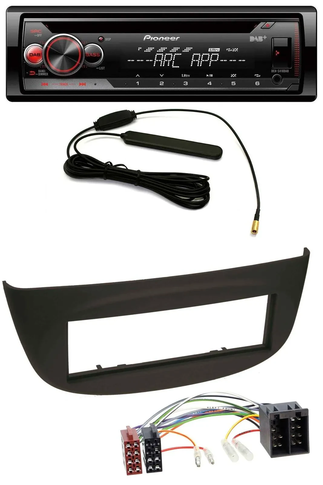 Pioneer CD USB AUX DAB MP3 Autoradio für Renault Twingo (07-12) schwarz