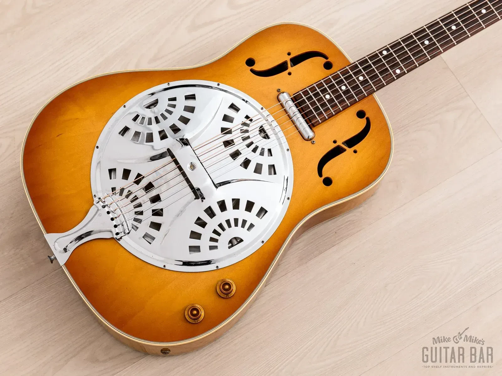 1993 Greco D-80P Roundneck Acoustic Electric Resonator Sunburst, Japan Fujigen