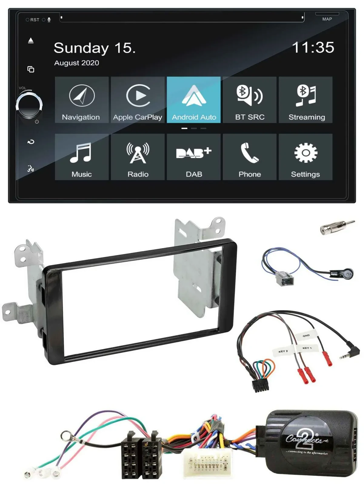 Blaupunkt 2DIN Lenkrad TMC Bluetooth USB DAB Navigation für Mitsubishi ab 2012 O