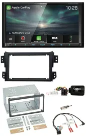 Kenwood Bluetooth USB 2DIN Lenkrad TMC DAB Navigation für Opel Agila B Suzuki Sp