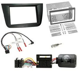 Einbauset Lenkradadapter Doppel DIN Autoradio für Seat Altea Toledo schwarz
