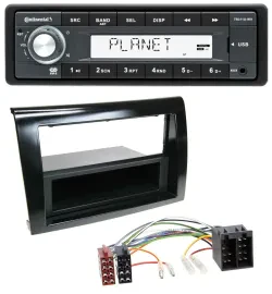 Continental USB MP3 AUX 1DIN Autoradio für Fiat Bravo (ab 2007)