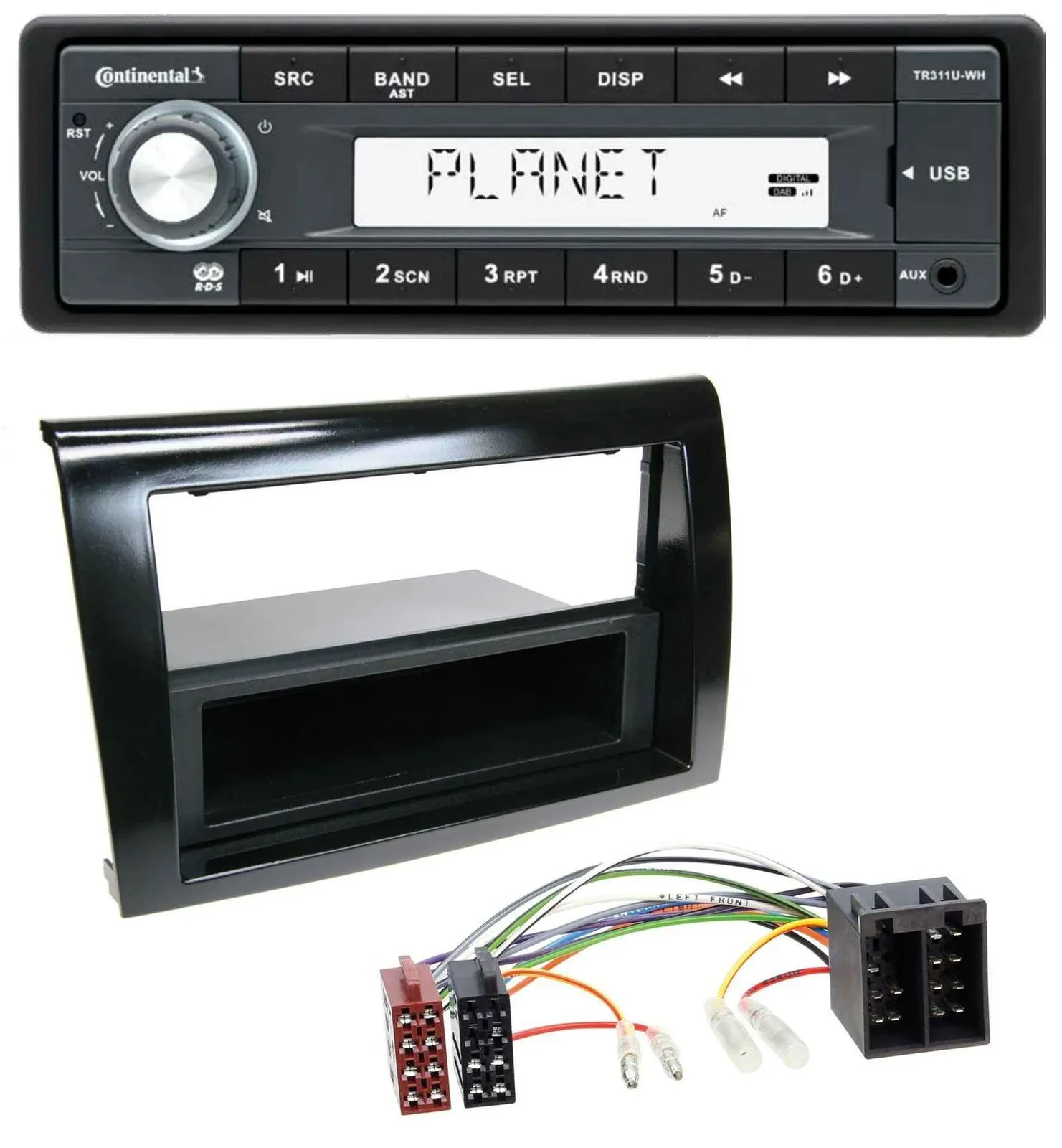 Continental USB MP3 AUX 1DIN Autoradio für Fiat Bravo (ab 2007)