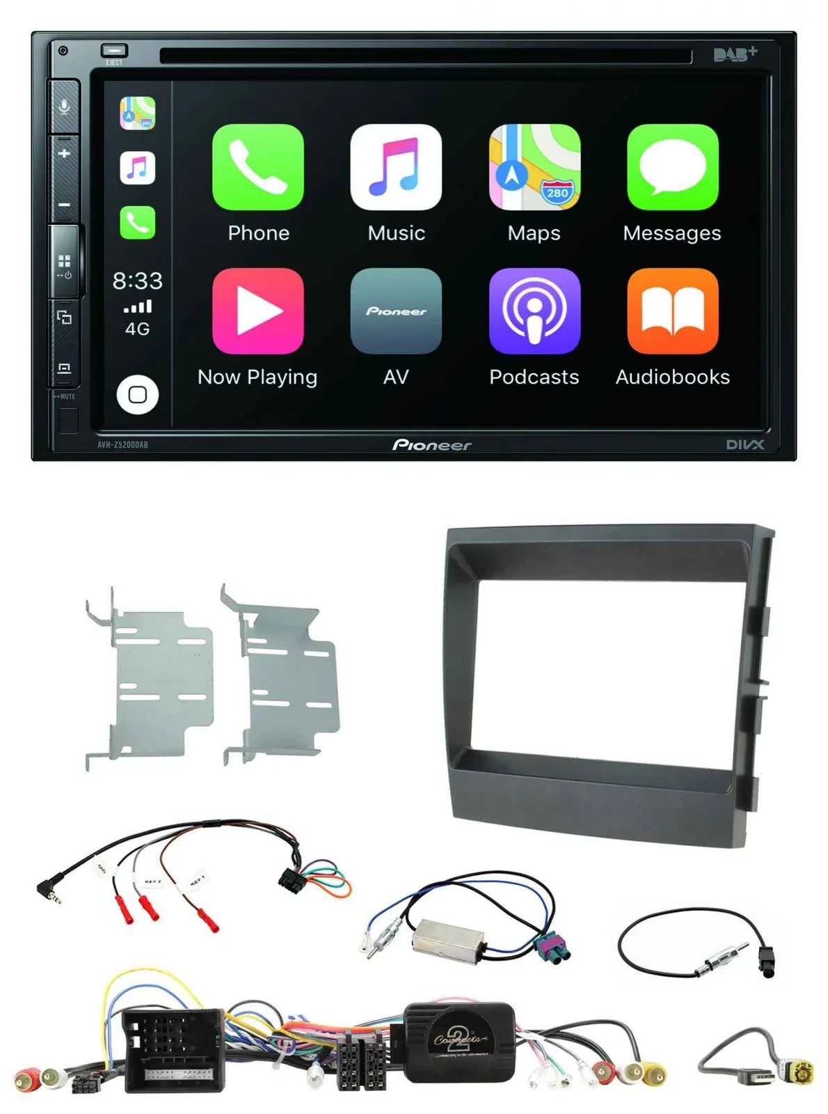 Pioneer DVD 2DIN Lenkrad DAB Bluetooth USB Autoradio für Porsche Panamera 2009-2