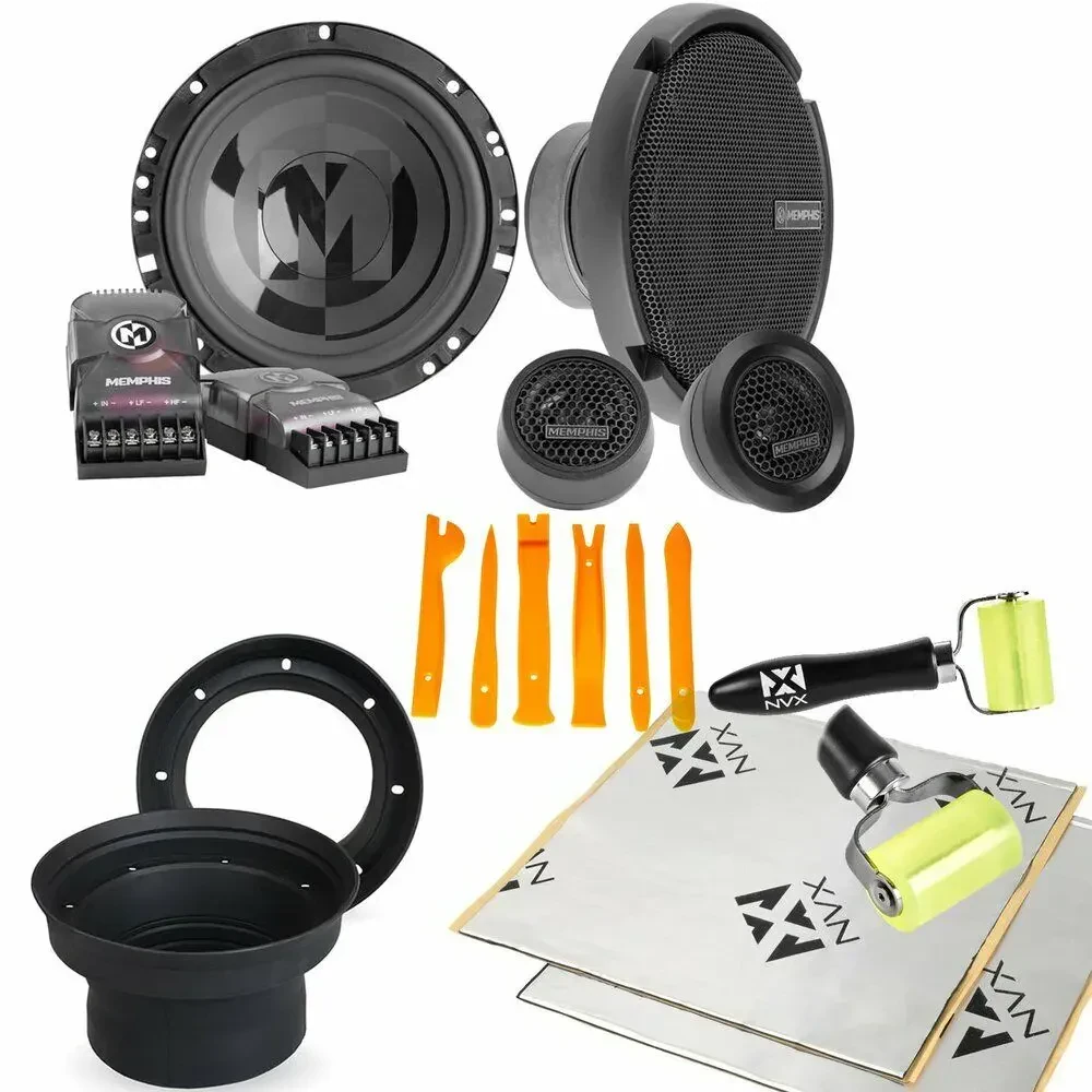 Динамики для авто Memphis PRX60C 6.75" компонентные (набор) с кожухами (baffles) и набором шумоизоляции