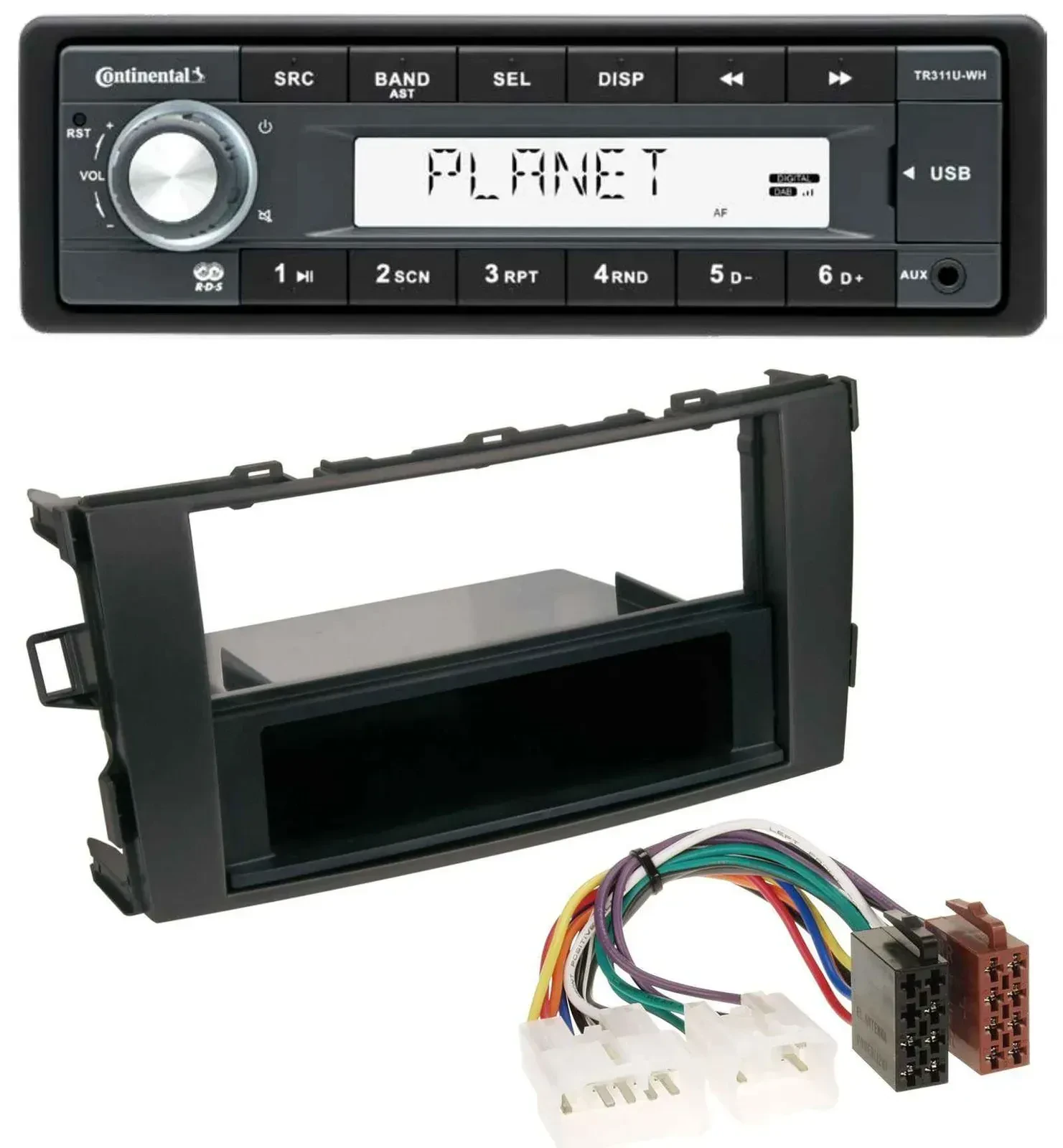 Continental USB MP3 AUX 1DIN Autoradio für Toyota Auris (ab 2007)