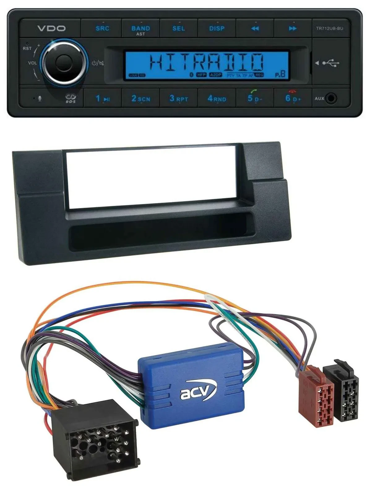 VDO Bluetooth AUX USB MP3 Autoradio für BMW 5er E39 X5 E53 Ablagefach Aktivsyste