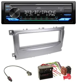 JVC Bluetooth DAB USB MP3 Autoradio für Ford Galaxy C-Max Focus ab 2007 silber