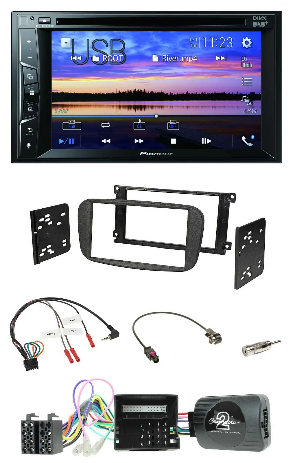Pioneer Bluetooth 2DIN USB DVD DAB Lenkrad Autoradio für Ford S-Max Mondeo Can-B