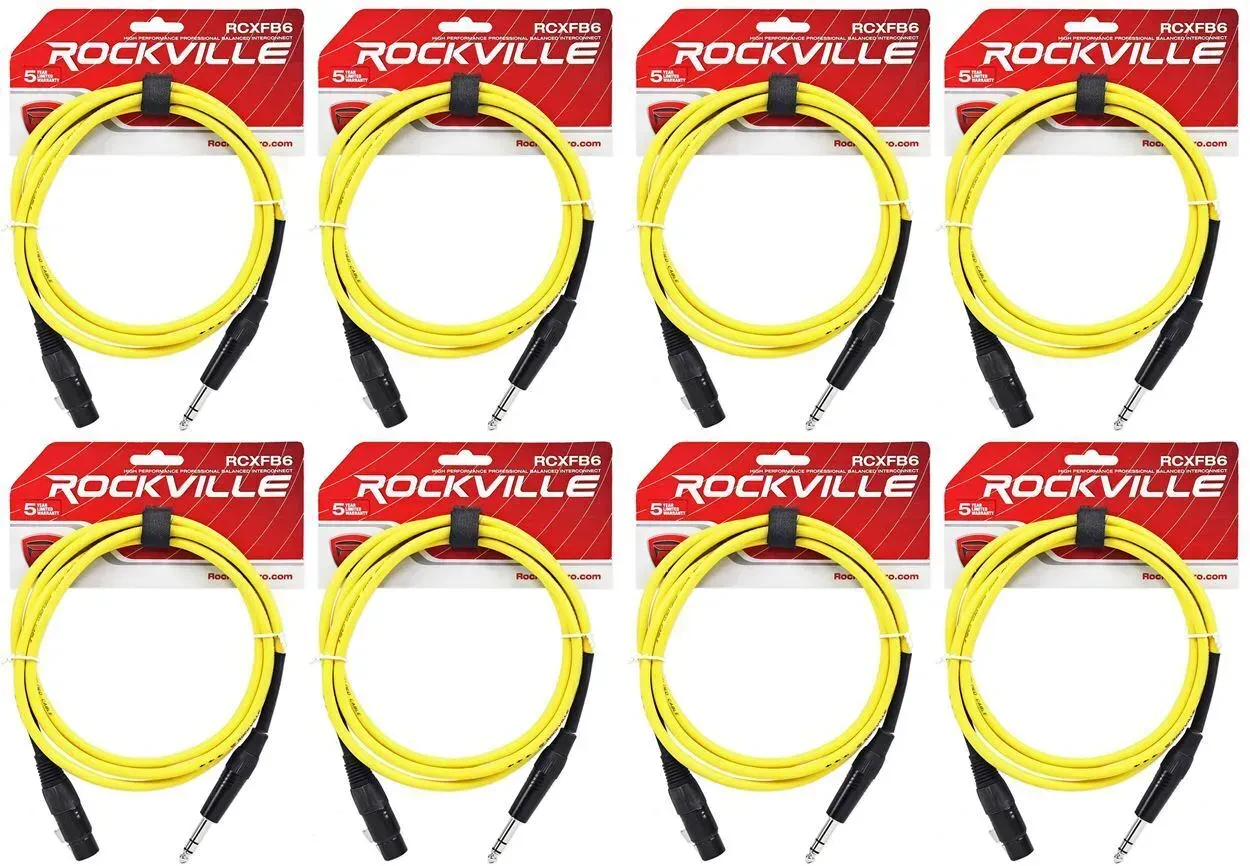 Коммутационный кабель Rockville RCXFB6Y Yellow 1.8 м (8 штук)