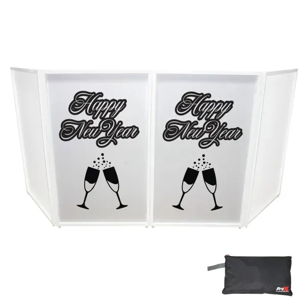 ProX XF-SNYTOAST New Year's Party Toast Black on White DJ Facade Scrims Pair ...