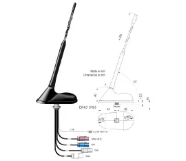 Blaupunkt Aktive Kombiflex-Dachantenne AM/FM DAB/DAB+ GSM GPS Fakra 200601737660