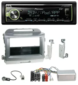 Автомагнитола для Kia Sportage 3 (2010–2015) Pioneer CD DAB USB MP3, серебристая