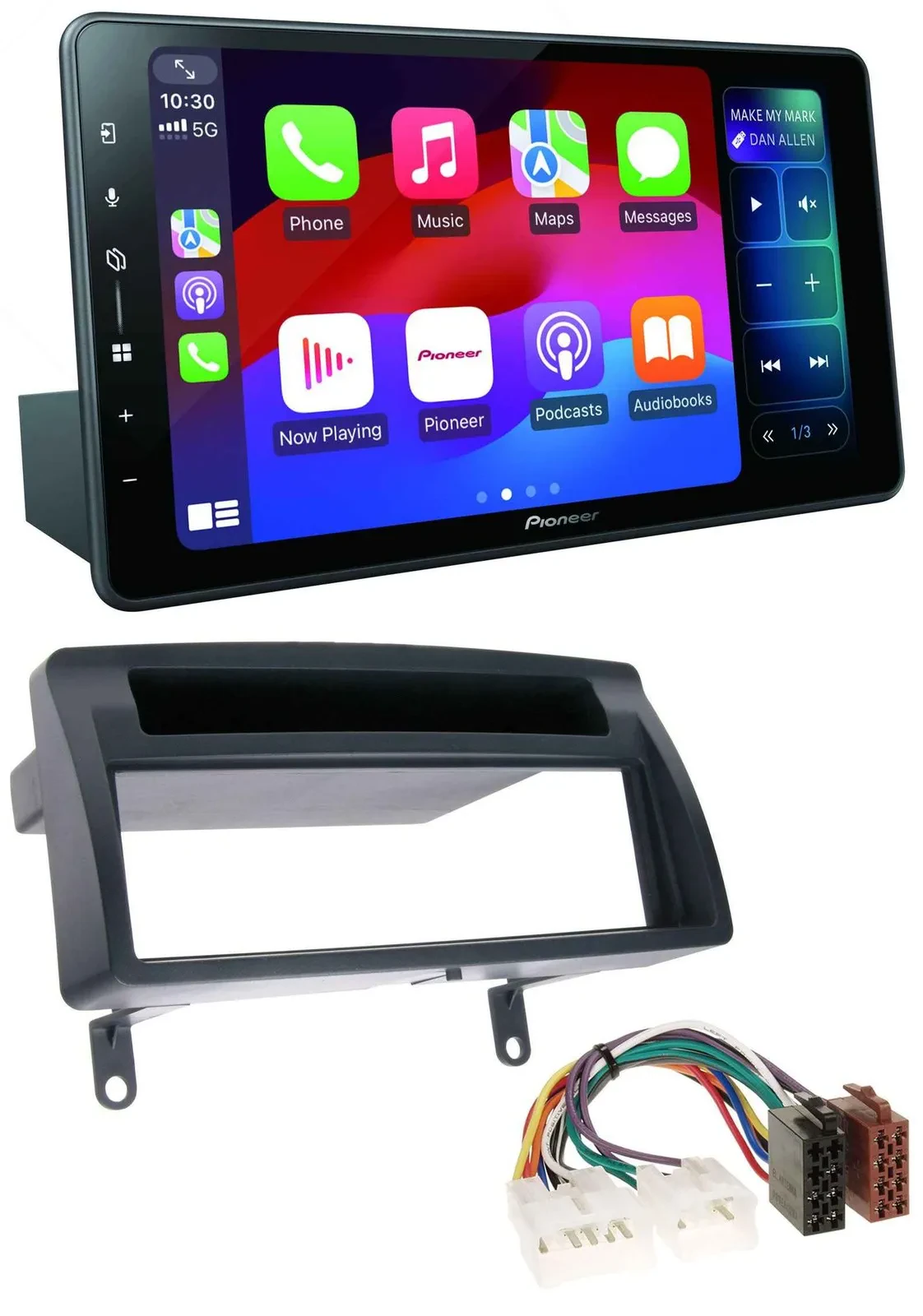 Автомагнитола для Toyota Corolla E12 2003–2008 Pioneer Bluetooth DAB MP3 USB темно-серая