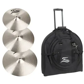 B20 Pack 14" 16" 18" Cymbal Set B20 Bronze Handhammered Medium Bag Pad
