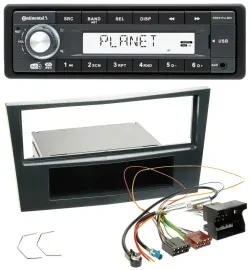 Continental MP3 AUX USB DAB 1DIN Autoradio für Opel Corsa D ab 2005 Stealth Schw