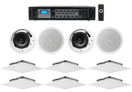 Office/Restaurant Package w/6) JBL drop Ceiling Tile+4) 6.5" Speakers+6-Zone Amp