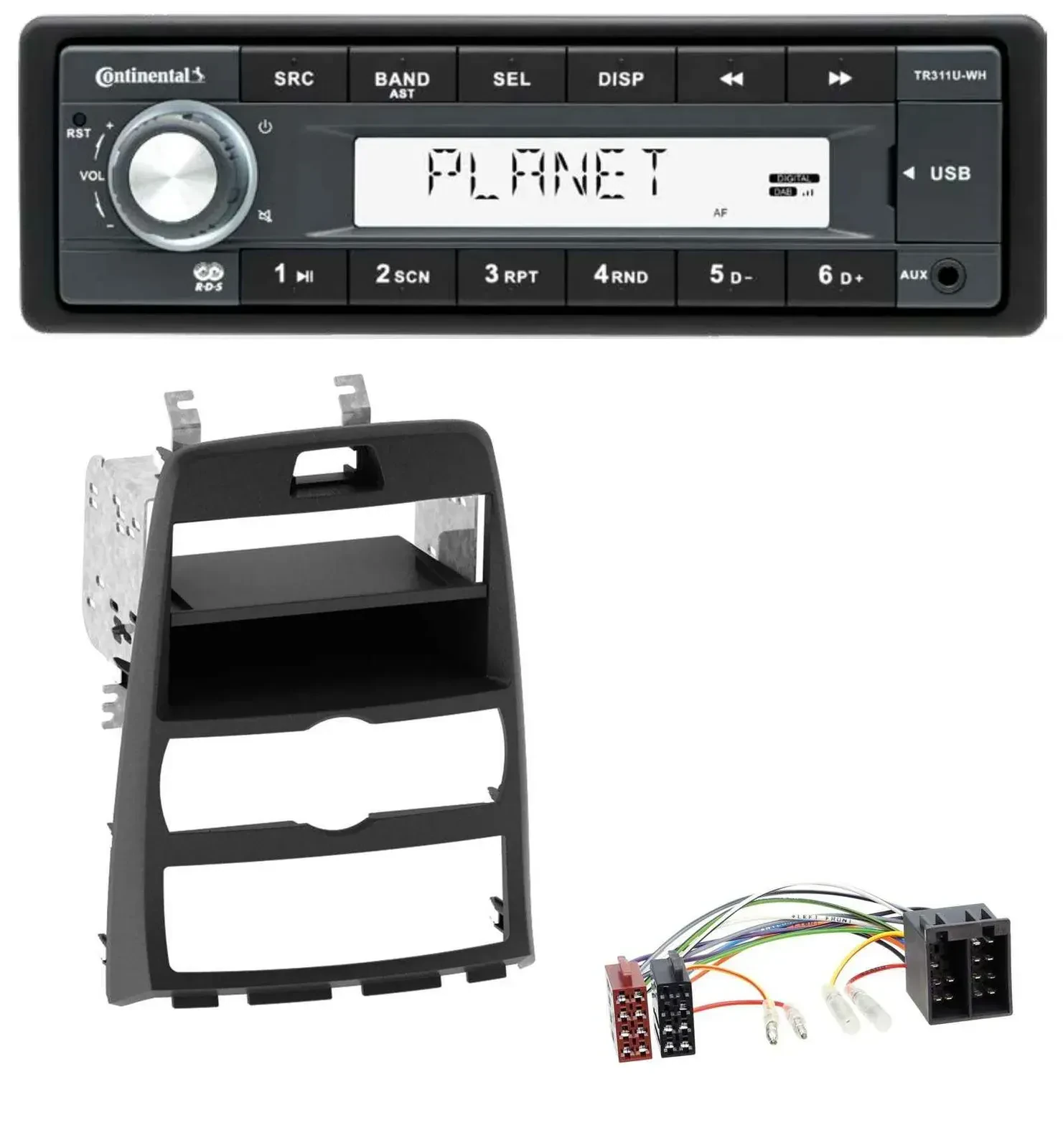 Continental USB MP3 AUX 1DIN Autoradio für Hyundai Genesis BK 10-12 Klimaautomat
