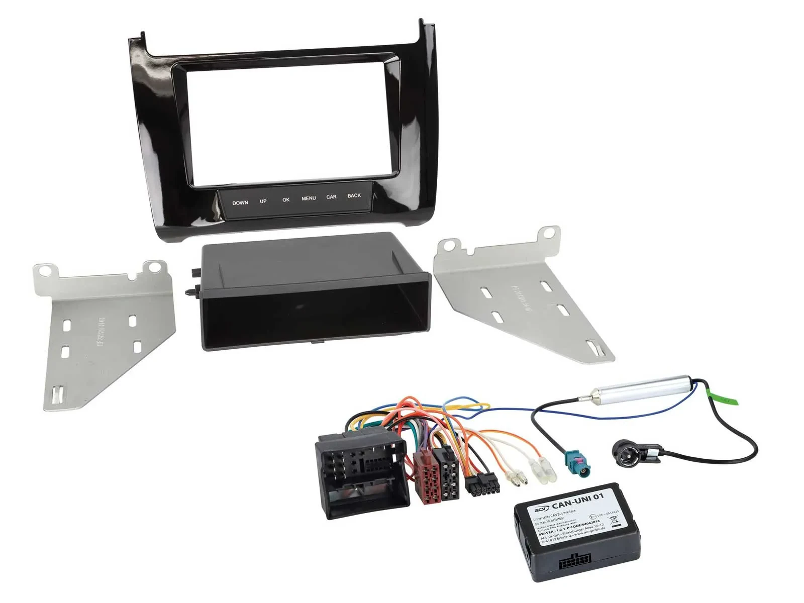 Einbauset CAN-Bus DIN Autoradio für VW Polo 2014-2017 Klavierlack