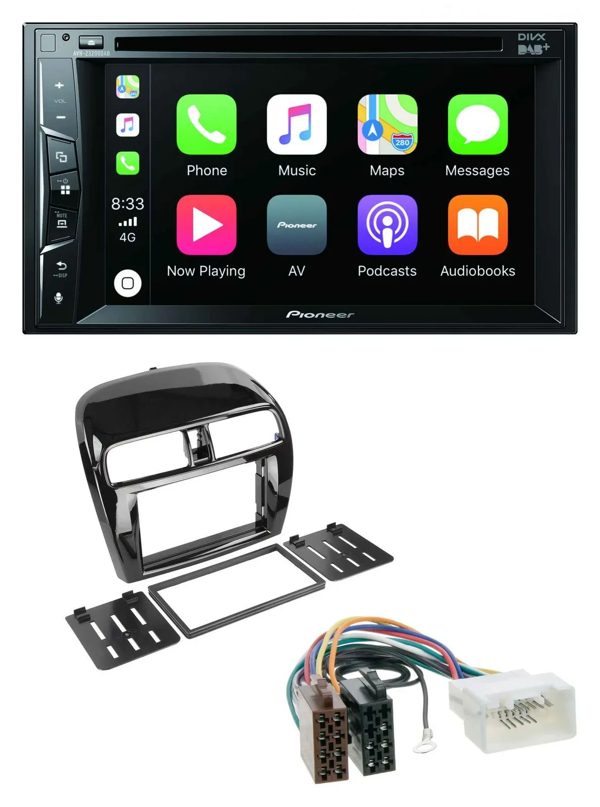 Автомагнитола для Mitsubishi Space Star/Mirage Pioneer 2-DIN, MP3, USB, DVD, Bluetooth, DAB
