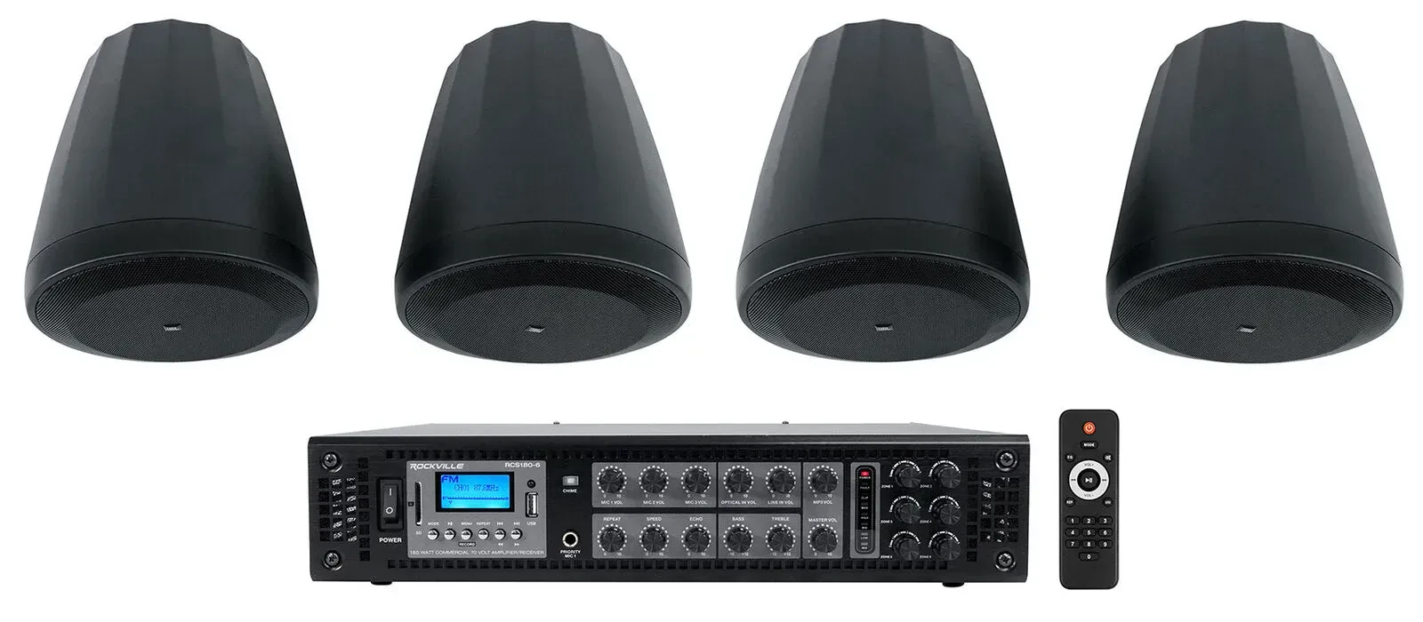 Потолочная акустика JBL Control 64P/T Black с усилителем (4 штуки)