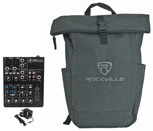 Mackie 402VLZ4 4-Channel Analog Low-Noise Mixer w/ 2 ONYX Preamps+Backpack