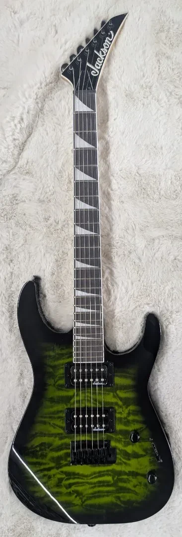 Jackson  JS Series Dinky JS20 DKQ 2PT, Amaranth board, Transparent Green Burst