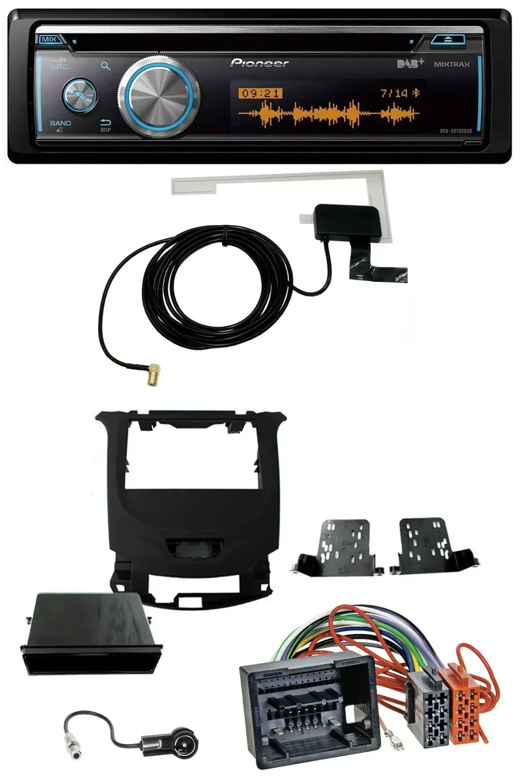 Автомагнитола для Chevrolet Cruze (с 2016) Pioneer Bluetooth, DAB, MP3, USB, CD, черный глянец