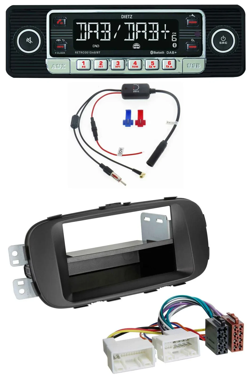 Dietz MP3 DAB Bluetooth USB Autoradio für Kia Soul (PS ab 2014) schwarz