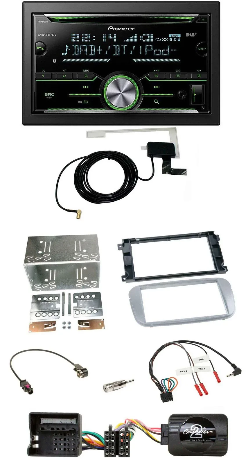 Pioneer CD USB Lenkrad Bluetooth 2DIN DAB Autoradio für Ford Mondeo S-Max 07-14