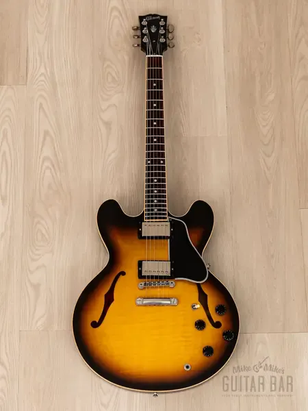 Электрогитара полуакустическая Gibson Memphis ES-335 Dot Figured Vintage Sunburst w/ 57 Classic PAFs, Case 2007