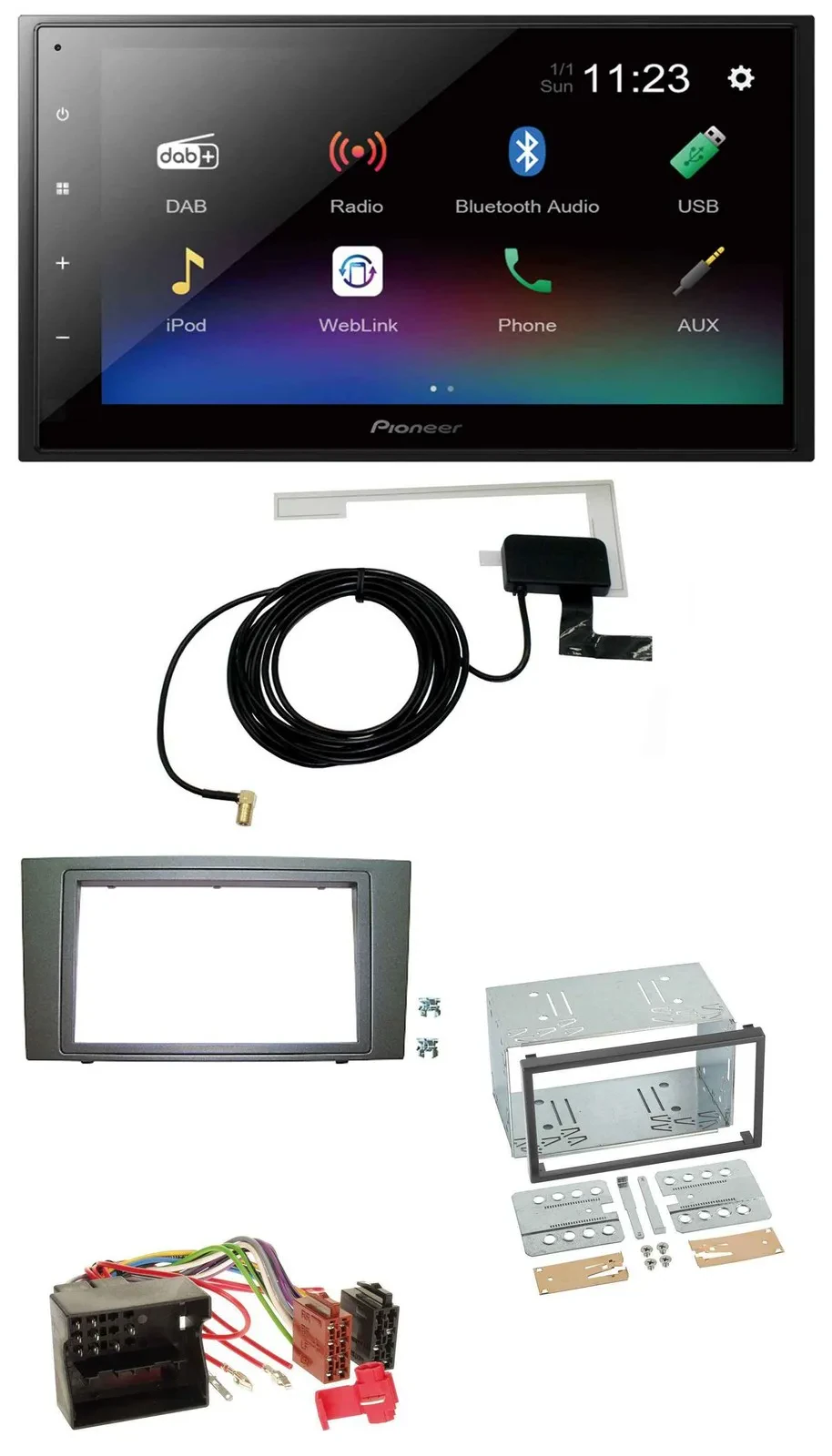 Pioneer DAB MP3 Bluetooth 2DIN USB Autoradio für Ford Mondeo (2003-2007)