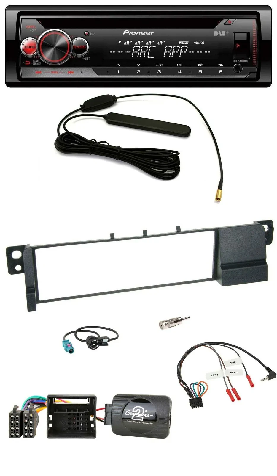 Pioneer CD USB Lenkrad DAB MP3 Autoradio für BMW 3er E46 2001-2007 Quadlock