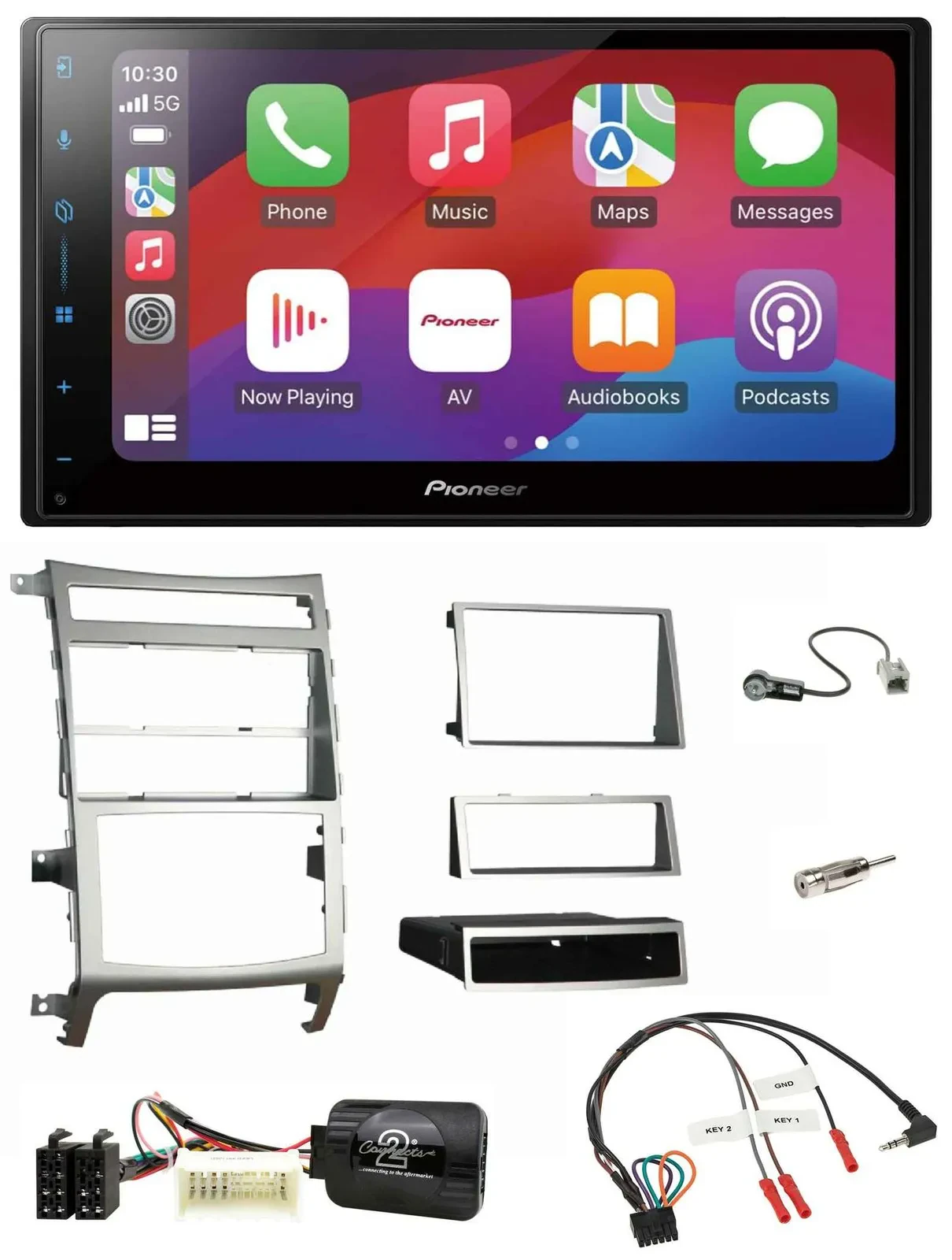 Pioneer DAB USB Lenkrad Bluetooth 2DIN Autoradio für Hyundai IX55 2009-2012 silb
