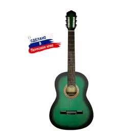 K-Green Гитара классическая, зеленая, Кунгурская Акустика